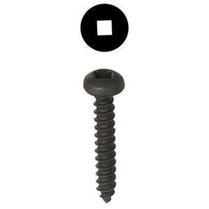 #6 x 1-1/2" Pan Head Face Frame/Pocket-Hole Screw, Square Drive Fine Thread and Type 17 Auger Point, Black, Box of 1 Thousand by Wurth