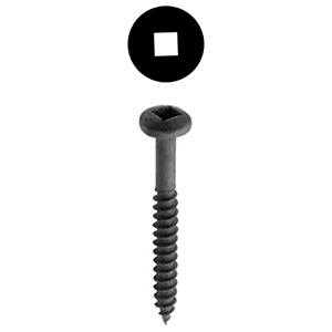 #6 x 1-1/4" Pan Head Face Frame/Pocket-Hole Screw, Square Drive Fine Thread and Type 17 Auger Point, Black, Box of 10 Thousand by Wurth