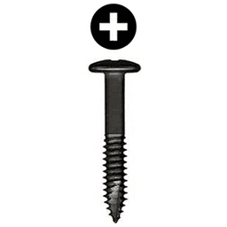 #6 x 1-1/4" Pan Head Face Frame/Pocket-Hole Screw, Phillips Drive Fine Thread and Type 17 Auger Point, Black, Box of 10 Thousand by Wurth