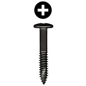 #7 x 1-1/2" Pan Head Face Frame/Pocket-Hole Screw, Phillips Drive Coarse Thread and Type 17 Auger Point, Black, Box of 1 Thousand by Wurth