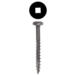 #7 x 1-1/4" Pan Head Face Frame/Pocket-Hole Screw, Square Drive Coarse Thread and Type 17 Auger Point, Black, Box of 7.5 Thousand by Wurth