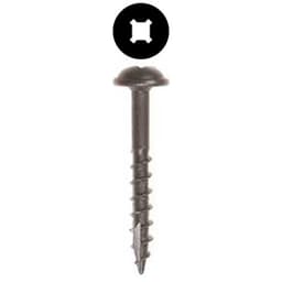#8 x 1-1/2" Round Washer Head Face Frame/Pocket-Hole Screw, Combo Drive Coarse Thread and Type 17 Auger Point, Black, Box of 5 Thousand by Wurth