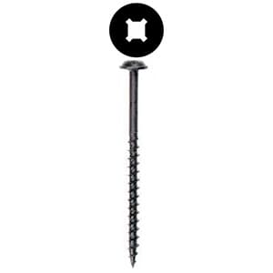 #8 x 1-1/4" Round Washer Head Face Frame/Pocket-Hole Screw, Combo Drive Coarse Thread and Type 17 Auger Point, Black, Box of 1.5 Thousand by Wurth