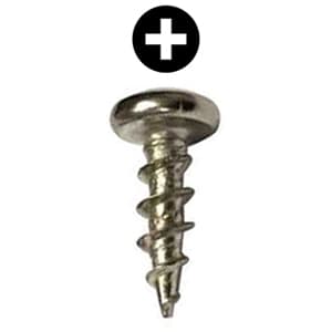 #10 x 1" Pan Head Hinge/Drawer Slide Screw, Phillips Drive Coarse Thread and Regular Point, Nickel, Box of Thousand by Wurth