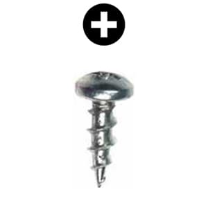 #10 x 3/4" Pan Head Hinge/Drawer Slide Screw, Phillips Drive Coarse Thread and Regular Point, Nickel, Box of 9 Thousand by Wurth