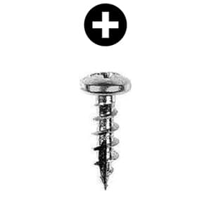 #10 x 5/8" Pan Head Hinge/Drawer Slide Screw, Phillips Drive Coarse Thread and Type 17 Auger Point, Nickel, Box of Thousand by Wurth