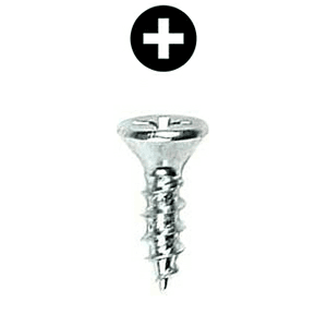 #5 x 1/2" Flat Head Hinge/Drawer Slide Screw, Phillips Drive Coarse Thread and Sharp Point, Zinc, Box of 1 Hundred by Wurth