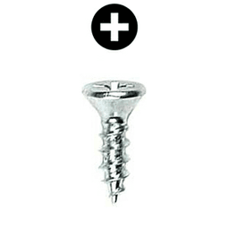 #5 x 1/2" Flat Head Hinge/Drawer Slide Screw, Phillips Drive Coarse Thread and Sharp Point, Zinc, Box of 1 Hundred by Wurth