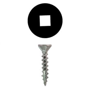 #6 x 1/2" Flat Head Hinge/Drawer Slide Screw, Square Drive Coarse Thread and Regular Point, Zinc, Box of Thousand by Wurth