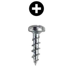 #6 x 1/2" Pan Head Hinge/Drawer Slide Screw, Phillips Drive Chipboard Thread and Sharp Point, Brass, Box of Thousand by Wurth