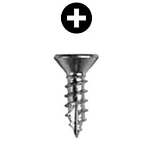 #6 x 3/4" Flat Head Hinge/Drawer Slide Screw, Phillips Drive Coarse Thread and Type 17 Auger Point, Zinc, Box of Thousand by Wurth