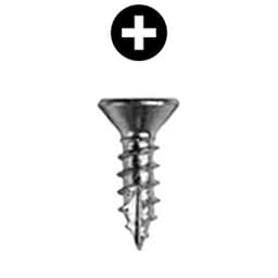 #6 x 3/4" Flat Head Hinge/Drawer Slide Screw, Phillips Drive Coarse Thread and Type 17 Auger Point, Zinc, Box of Thousand by Wurth