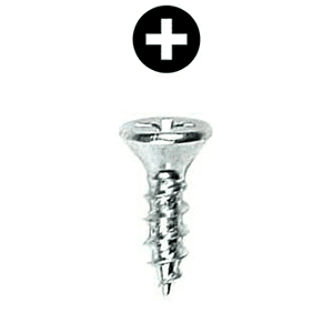 #6 x 3/4" Flat Head Hinge/Drawer Slide Screw, Phillips Drive Coarse Thread and Sharp Point, Zinc, Box of 1 Hundred by Wurth