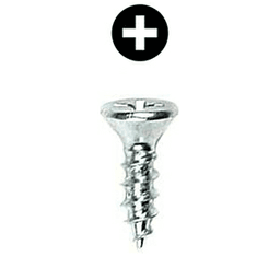 #6 x 3/4" Flat Head Hinge/Drawer Slide Screw, Phillips Drive Coarse Thread and Sharp Point, Zinc, Box of 1 Hundred by Wurth