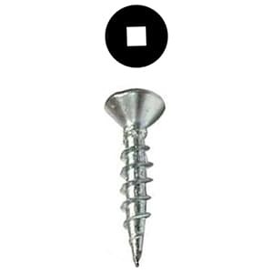 #6 x 3/4" Flat Head Hinge/Drawer Slide Screw, Square Drive Coarse Thread and Type 17 Auger Point, Zinc, Box of Thousand by Wurth