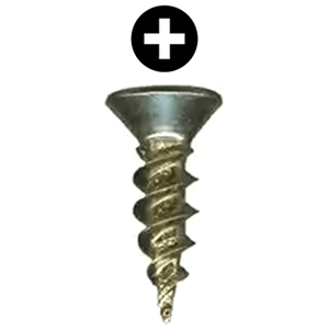 #6 x 5/8" Flat Head Hinge/Drawer Slide Screw, Phillips Drive Coarse Thread and Sharp Point, Bright Brass, Box of 1 Thousand by Wurth