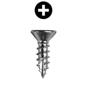 #6 x 5/8" Flat Head Hinge/Drawer Slide Screw, Phillips Drive Coarse Thread and Type 17 Auger Point, Zinc, Box of 5 Thousand by Wurth