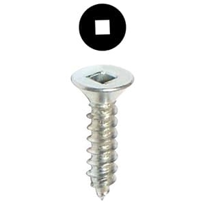 #6 x 5/8" Flat Head Hinge/Drawer Slide Screw, Square Drive Coarse Thread and Type 17 Auger Point, Zinc, Box of 30 Thousand by Wurth