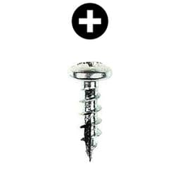#6 x 5/8" Pan Head Hinge/Drawer Slide Screw, Phillips Drive Coarse Thread and Type 17 Auger Point, Zinc, Box of Thousand by Wurth