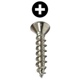 #7 x 3/4" Flat Head Hinge/Drawer Slide Screw, Phillips Drive Coarse Thread and Regular Point, Nickel, Box of 5 Thousand by Wurth