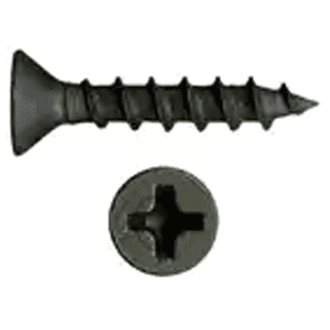 #6 x 3/4" Flat Head Assembly Screw, Phillips Drive Coarse Thread and Regular Point, Black, Box of Thousand by Wurth