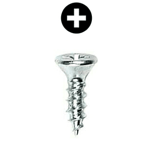 #8 x 3/4" Flat Head Hinge/Drawer Slide Screw, Phillips Drive Coarse Thread and Sharp Point, Zinc, Box of 1 Thousand by Wurth