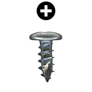 #8 x 3/4" Pan Head Hinge/Drawer Slide Screw, Phillips Drive Coarse Thread and Type 17 Auger Point, Zinc, Box of Thousand by Wurth