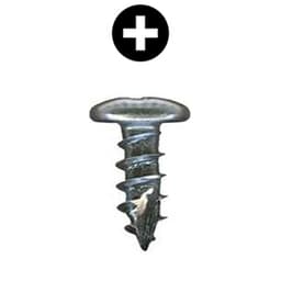 #8 x 3/4" Pan Head Hinge/Drawer Slide Screw, Phillips Drive Coarse Thread and Type 17 Auger Point, Zinc, Box of Thousand by Wurth
