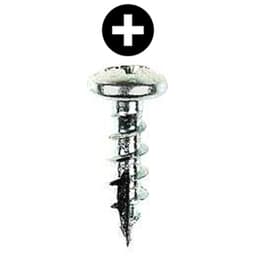#8 x 3/4" Pan Head Hinge/Drawer Slide Screw, Phillips Drive Coarse Thread and Type 17 Auger Point, Zinc, Box of 10 Thousand by Wurth