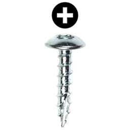 #8 x 5/8" Truss Head Hinge/Drawer Slide Screw, Phillips Drive Coarse Thread and Type 17 Auger Point, Zinc, Box of 10 Thousand by Wurth