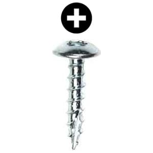 #8 x 5/8" Truss Head Hinge/Drawer Slide Screw, Phillips Drive Coarse Thread and Type 17 Auger Point, Zinc, Box of Thousand by Wurth