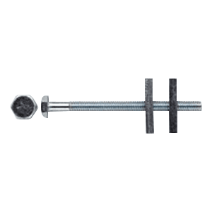 3-1/2" x 20 Bolt Head Hex Drive Installation Draw Bolt, 1/4 x 20 Thread and Blunt Point, Zinc, Box of Hundred