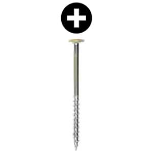 #10 x 2-1/2" Truss Head Installation Screw, Phillips Drive Coarse Thread and Needle Point, Zinc with Sand Head, Box of 5 Hundred by Wurth