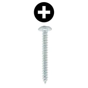 #10 x 2-1/2" Truss Head Installation Screw, Phillips Drive Fine Thread and Drill Point, Zinc with Zinc Head, Box of 2 Thousand by Wurth