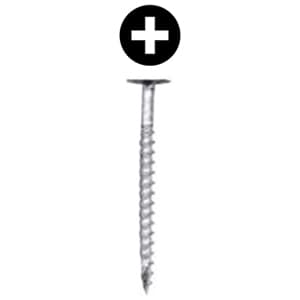 #10 x 2-1/2" Truss Head Installation Screw, Phillips Drive Coarse Thread and Needle Point, Zinc with White, Box of Thousand by Wurth