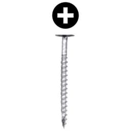 #10 x 2-1/2" Truss Head Installation Screw, Phillips Drive Coarse Thread and Needle Point, Zinc with White, Box of Thousand by Wurth