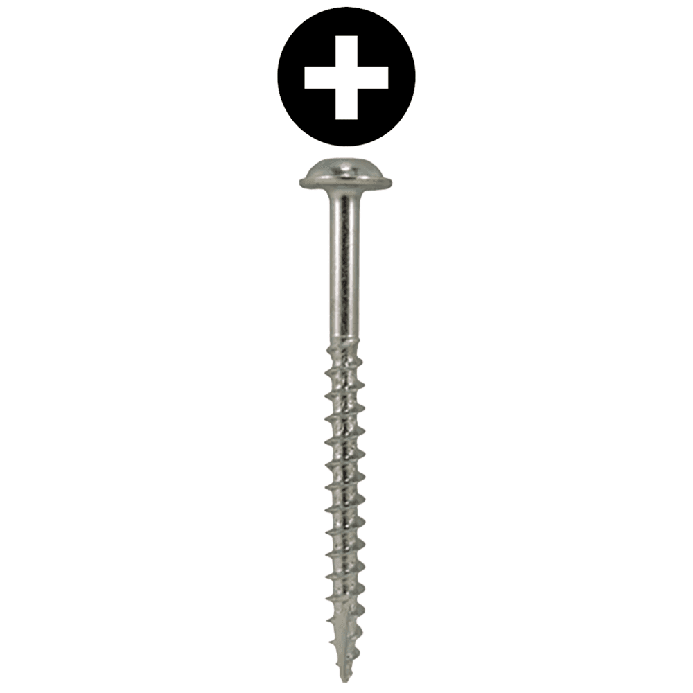 #10 x 3" Truss Head Installation Screw, Phillips Drive Coarse Thread and Needle Point, Zinc with Zinc Head, Box of 5 Hundred by Wurth