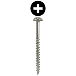 #10 x 3" Truss Head Installation Screw, Phillips Drive Coarse Thread and Needle Point, Zinc with Zinc Head, Box of 5 Hundred by Wurth