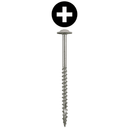 #10 x 3" Truss Head Installation Screw, Phillips Drive Coarse Thread and Needle Point, Zinc with White Head, Box of Thousand by Wurth