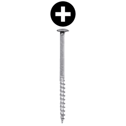 #10 x 3" Truss Head Installation Screw, Phillips Drive Coarse Thread and Needle Point, Zinc with Zinc Head, Box of Hundred by Wurth