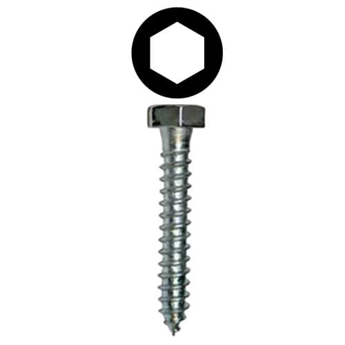 #5/16 x 3" Bolt Head Installation Screw, Hex Drive Coarse Thread and Sharp Point, Zinc, Box of Hundred by Wurth