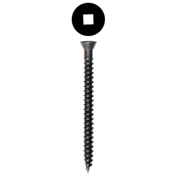 #6 x 1-5/8" Flat Head Trim Head Screw, Square Drive Twinfast Thread and Sharp Point, Black, Box of Thousand by Wurth