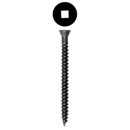 #6 x 2-1/4" Flat Head Trim Head Screw, Square Drive Twinfast Thread and Sharp Point, Black, Box of Thousand by Wurth