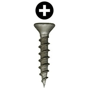 #8 x 1" Flat Head Assembly Screw, Phillips Drive Coarse Thread and Regular Point, Lubricated, Box of 10 Thousand by Wurth