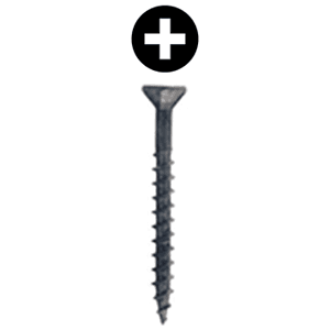 #8 x 1" Flat Head Assembly Screw, Phillips Drive Coarse Thread and Regular Point, Lubricated, Box of Thousand by Wurth