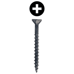 #8 x 1" Flat Head Assembly Screw, Phillips Drive Coarse Thread and Regular Point, Lubricated, Box of Thousand by Wurth