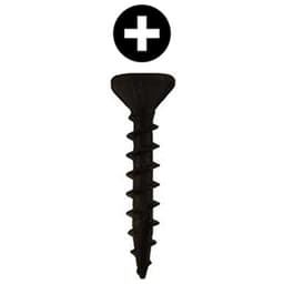 #8 x 1" Flat Head Assembly Screw, Phillips Drive Coarse Thread with Nibs and Type 17 Auger Point, Black, Box of 7 Thousand by Wurth