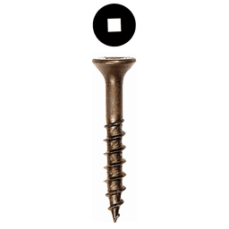 #8 x 1" Flat Head Assembly Screw, Square Drive Coarse Thread and Regular Point, Lubricated, Box of Thousand by Wurth