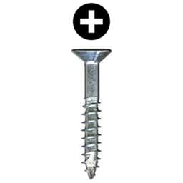 #8 x 1-1/2" Flat Head Assembly Screw, Phillips Drive Coarse Thread with Nibs and Type 17 Auger Point, Zinc, Box of Thousand by Wurth