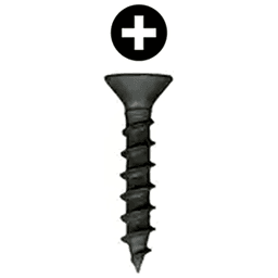 #8 x 1-1/4" Flat Head Assembly Screw, Phillips Drive Coarse Thread and Regular Point, Black, Box of Thousand by Wurth